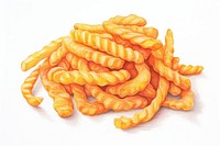Fries food white background freshness, digital paint illustration. AI generated image