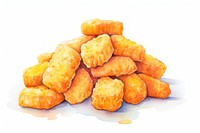 Nuggets food white background breakfast, digital paint illustration. AI generated image