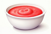 Bowl ketchup food red, digital paint illustration. AI generated image