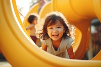 Playground outdoors smile child. 