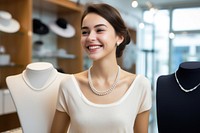 Necklace customer jewelry smile. AI generated Image by rawpixel.