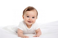 Baby crawling portrait smile. 