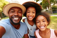 Selfie laughing portrait outdoors. 