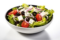 Fresh greek salad lettuce tomato cheese. 