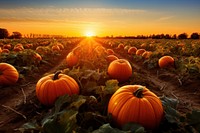 Pumpkin farm vegetable outdoors. AI generated Image by rawpixel.
