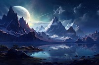 Moon landscape astronomy panoramic. AI generated Image by rawpixel.