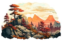 Mountain nature rock tree. AI generated Image by rawpixel.