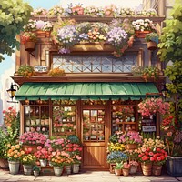 Outdoors flower plant shop. 