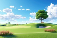 Tree golf landscape outdoors. 