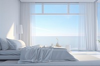 Bed furniture bedroom window. AI generated Image by rawpixel.