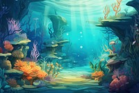 Underwater aquarium outdoors nature. 