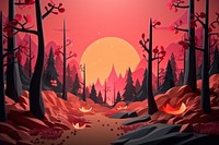 Forest fire outdoors nature art. AI generated Image by rawpixel.