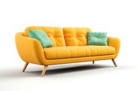 Sofa furniture cushion white background. AI generated Image by rawpixel.