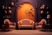 Halloween room architecture furniture. 