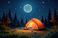 Camping night tent astronomy. 