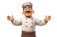 Chef cartoon person white background. AI generated Image by rawpixel.