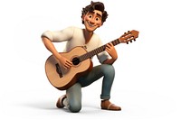Guitar musician cartoon white background. AI generated Image by rawpixel.