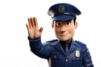 Officer cartoon white background front view. AI generated Image by rawpixel.