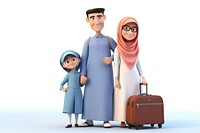 Suitcase luggage cartoon family. 