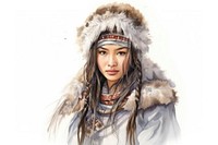 Siberia portrait drawing sketch. AI generated Image by rawpixel.