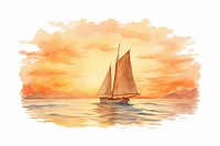 Painting sailboat vehicle sunset. AI generated Image by rawpixel.