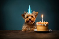 Candle cake dog birthday. AI generated Image by rawpixel.