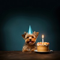 Candle cake dog birthday. 