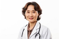 Doctor female adult white background. AI generated Image by rawpixel.