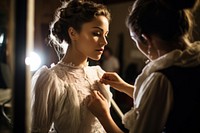 Wedding adult bride hairstyle. 