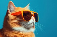 Sunglasses mammal animal blue. AI generated Image by rawpixel.