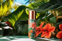 Cosmetics perfume bottle flower. AI generated Image by rawpixel.