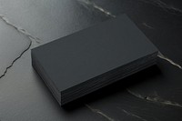 Black business card stack