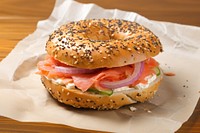 Bagel bread paper food. 