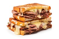 Roast beef sandwich bread food white background. AI generated Image by rawpixel.