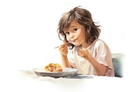 Eating food hairstyle innocence. AI generated Image by rawpixel.