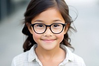 Glasses portrait child smile. 