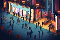 People walking in city. 
