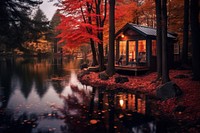 Autumn house architecture building. AI generated Image by rawpixel.
