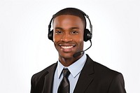 Customer service headphones portrait headset. 