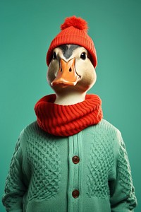 Sweater portrait duck red. 