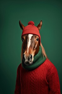 Sweater horse portrait mammal. 