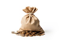 Bag money sack white background. AI generated Image by rawpixel.