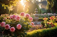 Garden rose sunlight outdoors. 