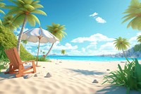 Beach outdoors summer nature. AI generated Image by rawpixel.