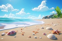 Beach seashell outdoors nature. AI generated Image by rawpixel.