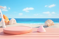 Beach outdoors horizon sky. AI generated Image by rawpixel.