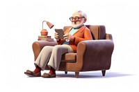 Furniture armchair glasses cartoon. AI generated Image by rawpixel.
