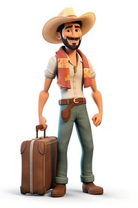 Vacation luggage cartoon adult. AI generated Image by rawpixel.