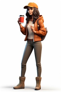 Cartoon jacket coffee adult. AI generated Image by rawpixel.