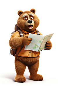 Reading cartoon bear toy. AI generated Image by rawpixel.